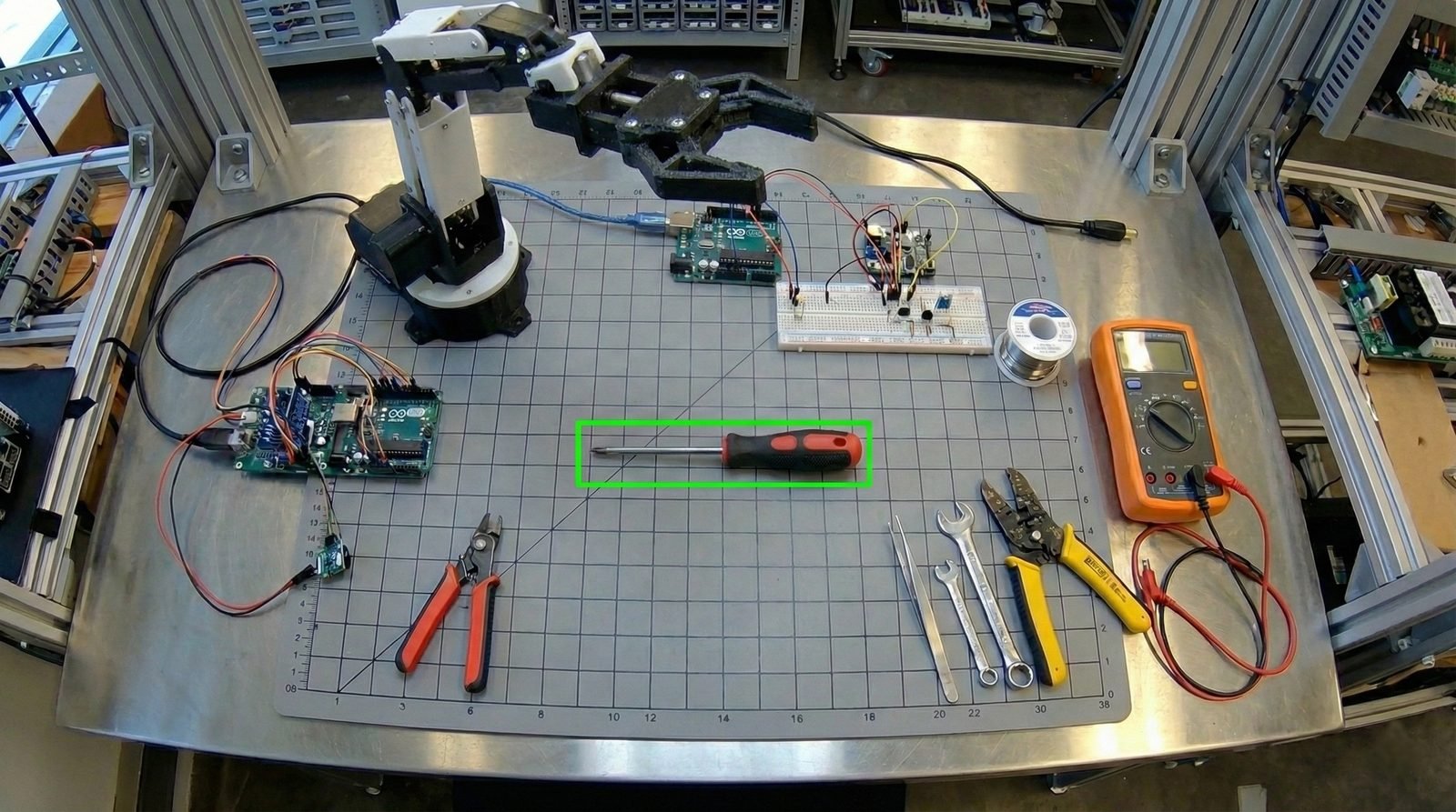 Robotic arm with vision language model object grounding